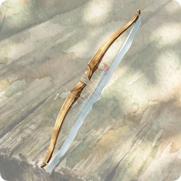 Free Realistic Yew Wood Bow PNG | Traditional Archery Clipart — Watercolor Archery Clipart | Sports & Fantasy PNGs watercolor clipart