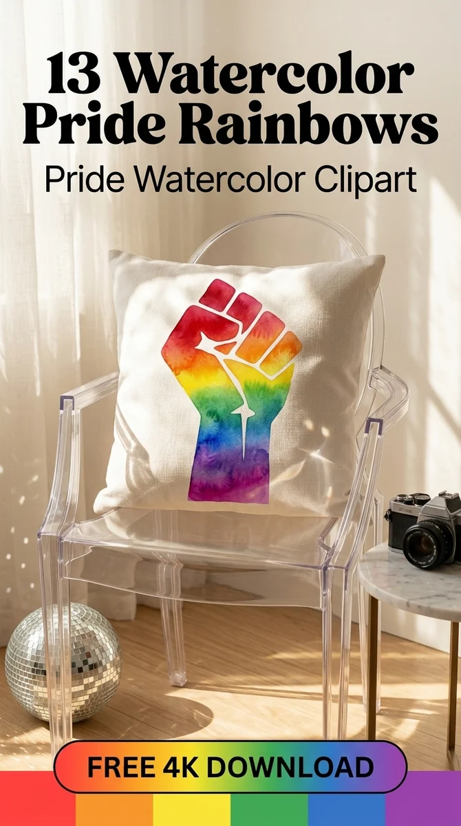 Free Pride Fist Illustration PNG | LGBTQ Raised Fist — LGBTQ Pride Watercolor Clipart watercolor clipart