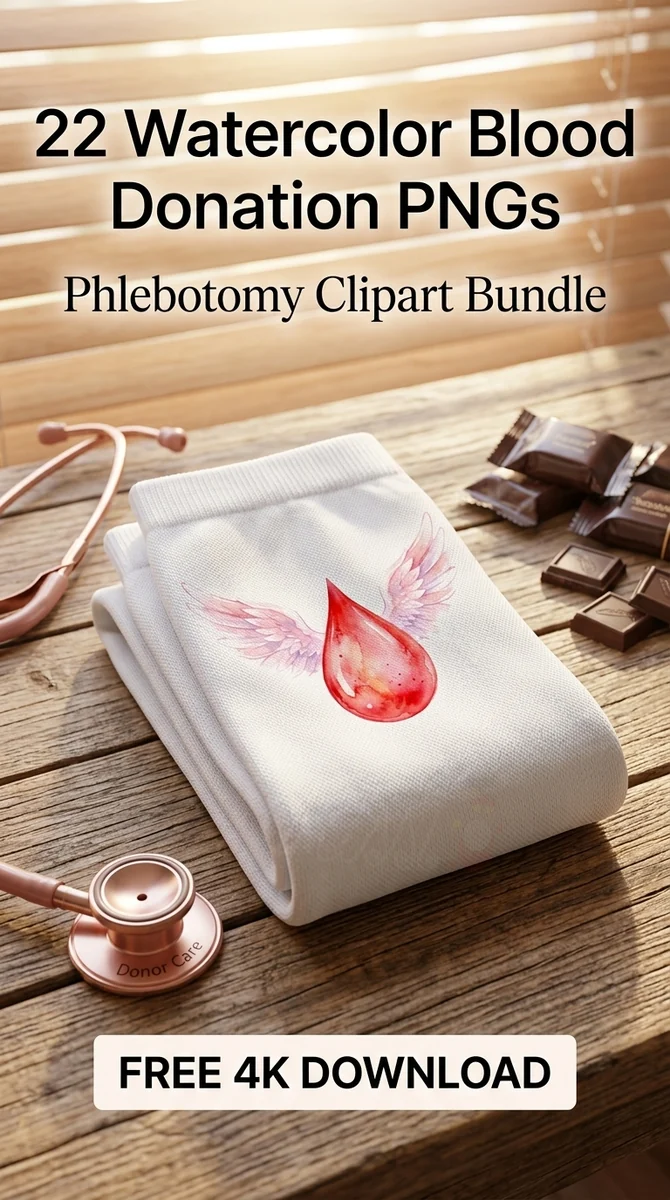 Free Angel Wings Blood Drop PNG | Save a Life Clipart — Watercolor Blood Donation | Medical Clipart watercolor clipart