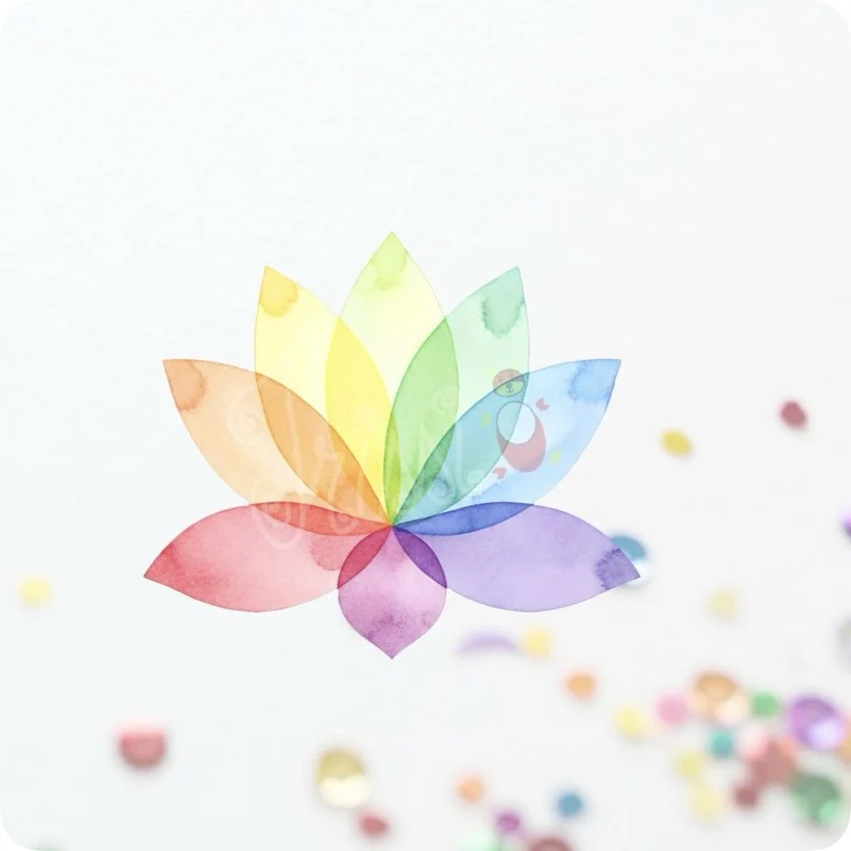 Free Rainbow Lotus Flower PNG | Spiritual Pride Watercolor Art — Rainbow Pride Clipart | LGBTQ+ Watercolor PNGs watercolor clipart