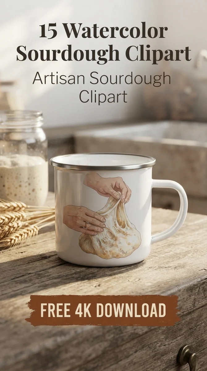 Free Kneading Dough PNG | Baker Hands Sourdough Clipart — Sourdough Baking | Artisan Bread Clipart watercolor clipart