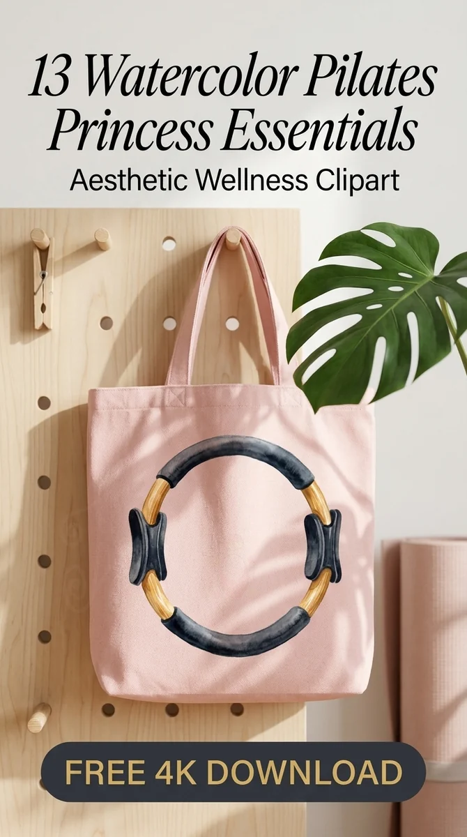 Free Pilates Ring Clipart PNG | Aesthetic Fitness Studio Art β Pilates Princess | Soft Life Fitness Clipart watercolor clipart