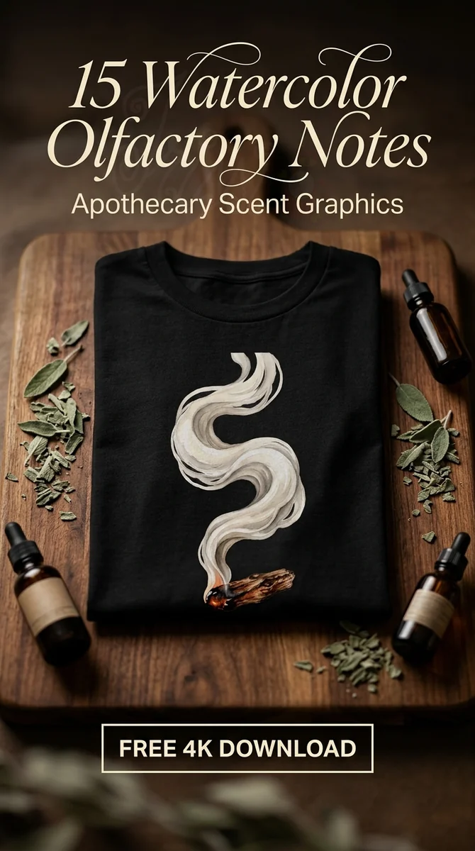 Free Smoldering Sandalwood PNG | Incense & Smoke Clipart — Apothecary & Scent Graphics | Perfume Clipart watercolor clipart