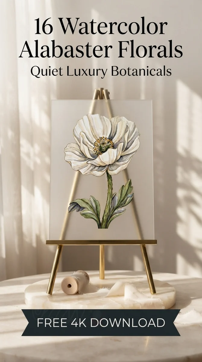 Free Cream Iceland Poppy PNG | Neutral Floral Graphic Art — Quiet Luxury | White Gold Floral Clipart watercolor clipart