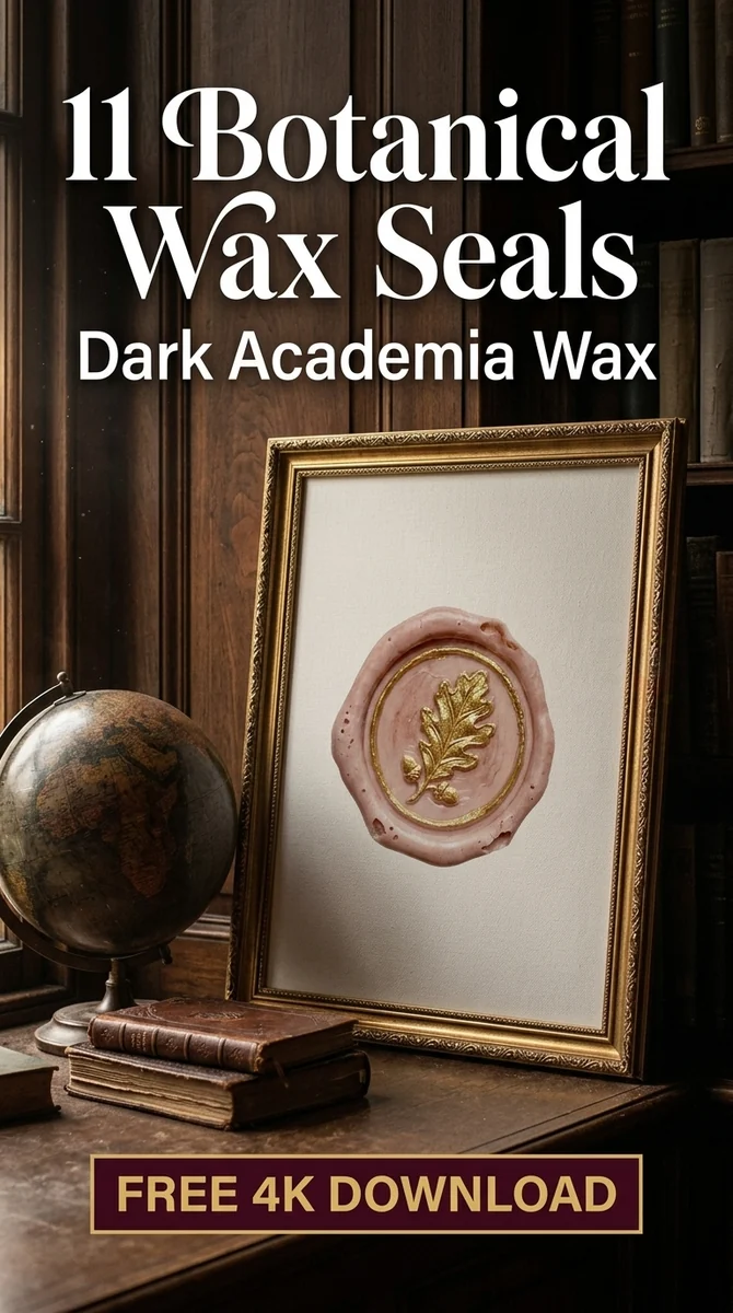 Free Gold Oak Leaf Wax Seal PNG | Autumn Botanical Clipart — Dark Academia | Botanical Wax Seals watercolor clipart