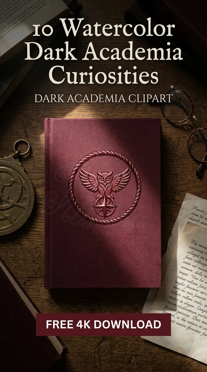 Free Owl Wax Seal Clipart PNG | Gothic Stamp Art — Dark Academia Clipart | Gothic Watercolor PNGs watercolor clipart