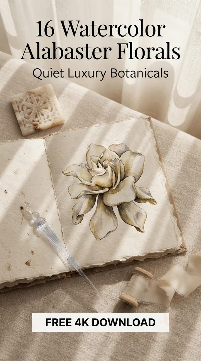 Free Ivory Gardenia PNG | Soft Alabaster Clipart — Quiet Luxury | White Gold Floral Clipart watercolor clipart