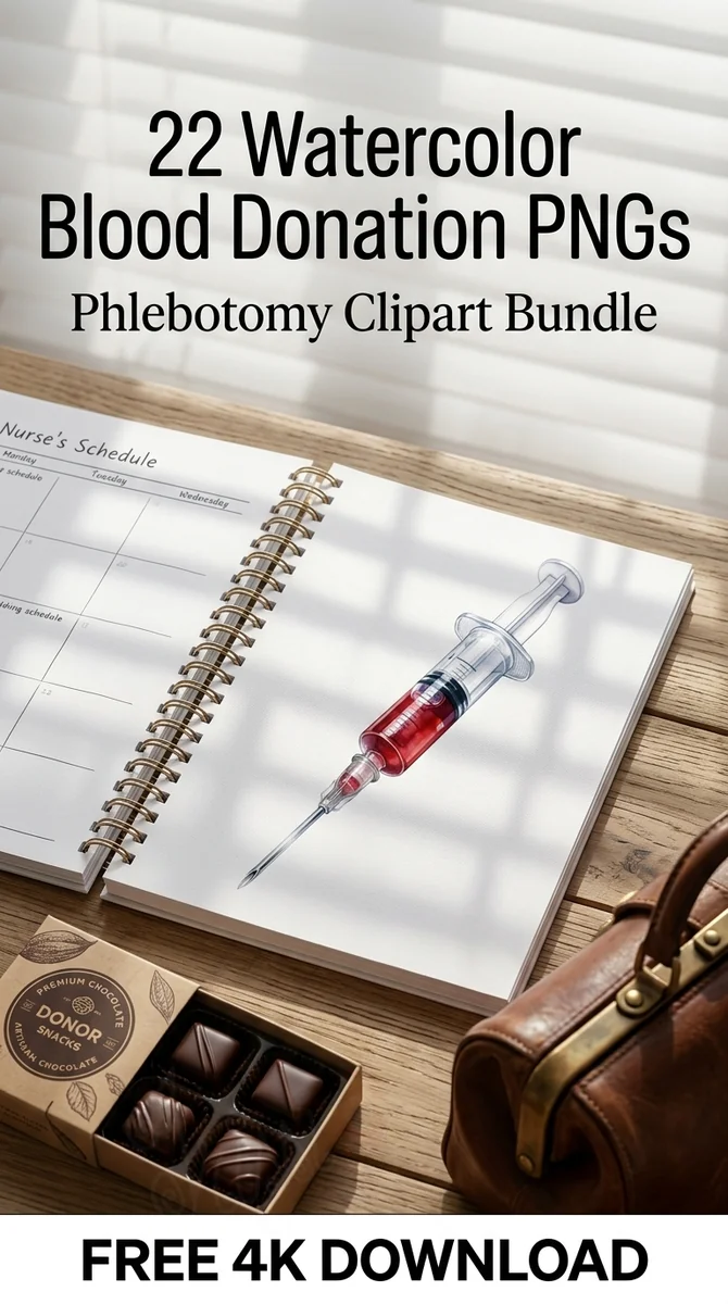 Free Blood Donation Syringe PNG | Medical Injection Art — Watercolor Blood Donation | Medical Clipart watercolor clipart