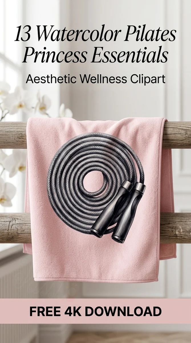 Free Weighted Jump Rope PNG | Watercolor Fitness Clipart — Pilates Princess | Soft Life Fitness Clipart watercolor clipart