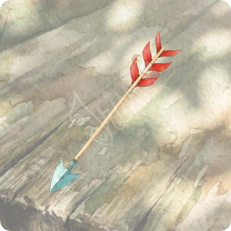 Free Red Fletching Arrow PNG | Watercolor Archery Clipart — Watercolor Archery Clipart | Sports & Fantasy PNGs watercolor clipart