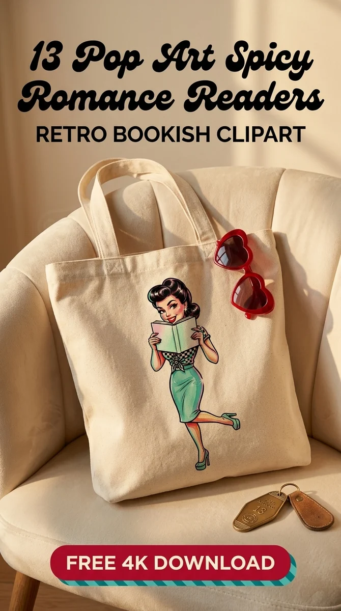 Free Vintage Pinup Reader PNG | Retro Woman Reading Clipart — Spicy Romance Reader Clipart PNG watercolor clipart