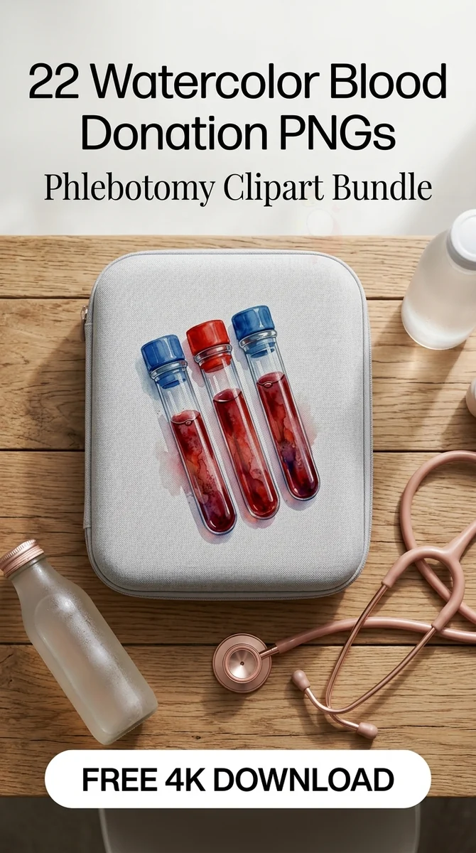Free Lab Vial Blood Sample PNG | Science Test Tube Art — Watercolor Blood Donation | Medical Clipart watercolor clipart