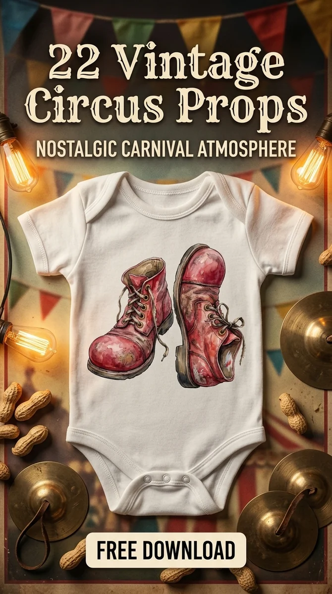 Free Oversized Clown Shoes PNG | Vintage Circus Boots — Vintage Circus | Dark Carnival Clipart watercolor clipart