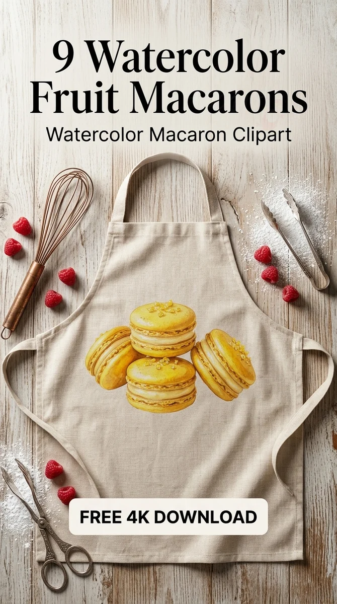 Free Lemon Macaron PNG | Zesty French Bakery Clipart β French Patisserie Clipart | Watercolor Macaron PNG watercolor clipart