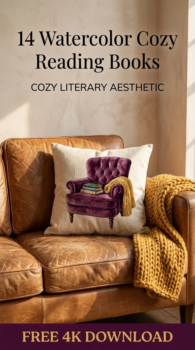Free Cozy Reading Chair PNG | Watercolor Armchair Clipart — Cozy Reading Clipart | Bookish Watercolor PNG watercolor clipart