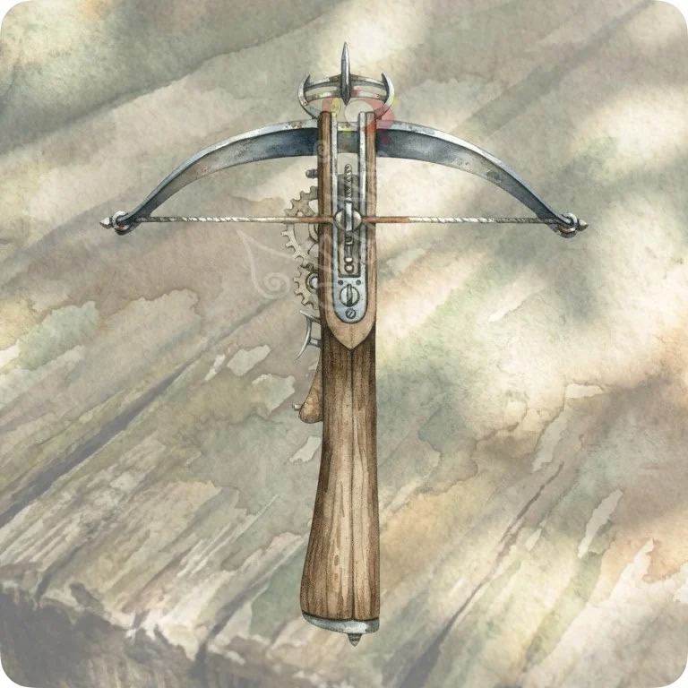 Free Realistic Crossbow PNG | Medieval Weapon Clipart — Watercolor Archery Clipart | Sports & Fantasy PNGs watercolor clipart