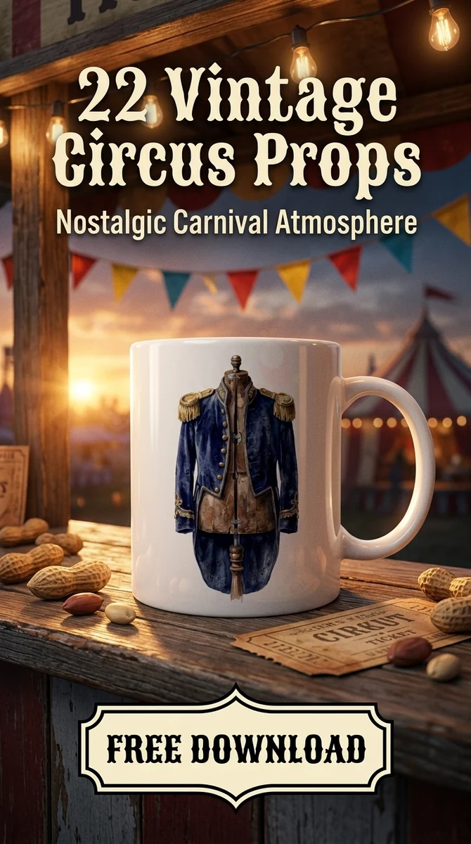 Free Ringmaster Coat PNG | Dark Circus Jacket Clipart — Vintage Circus | Dark Carnival Clipart watercolor clipart