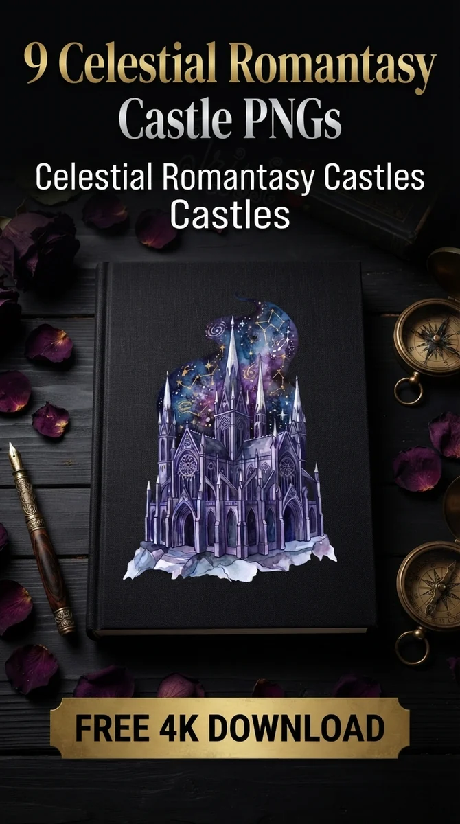 Free Cosmic Constellation Castle PNG | Galaxy Night Sky Art — Celestial Romantasy | Fantasy Castle Clipart watercolor clipart