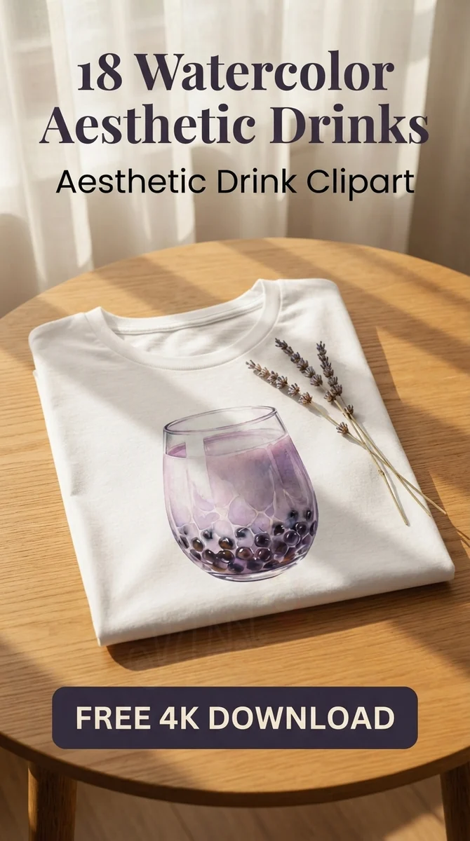 Free Taro Milk Tea PNG | Purple Boba Drink Clipart β Home Cafe Aesthetic | Watercolor Drink Clipart watercolor clipart