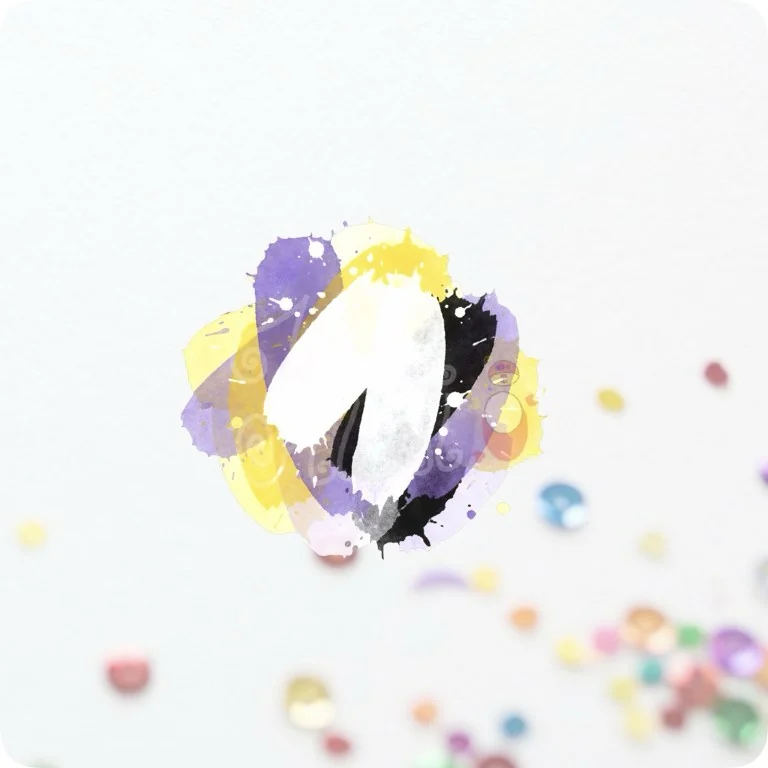 Free Nonbinary Pride Watercolor Splash PNG | Enby Flag Art — Rainbow Pride Clipart | LGBTQ+ Watercolor PNGs watercolor clipart
