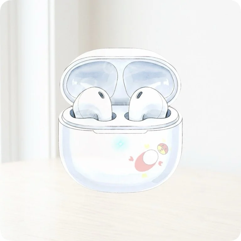 Free Minimalist Wireless Earbuds PNG | Aesthetic Audio Tech Clipart — Aesthetic Tech Clipart | WFH & Digital Planner PNG watercolor clipart
