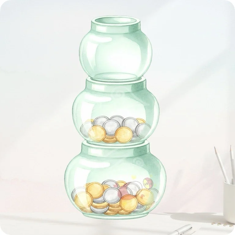 Save Spend Give Jars PNG | Kids Finance Clipart — Watercolor Budget Planner Clipart watercolor clipart