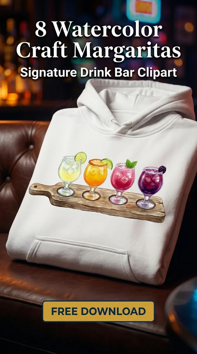Free Margarita Tasting Board PNG | Watercolor Bar Menu Art — Watercolor Craft Cocktails Signature Drink Clipart watercolor clipart