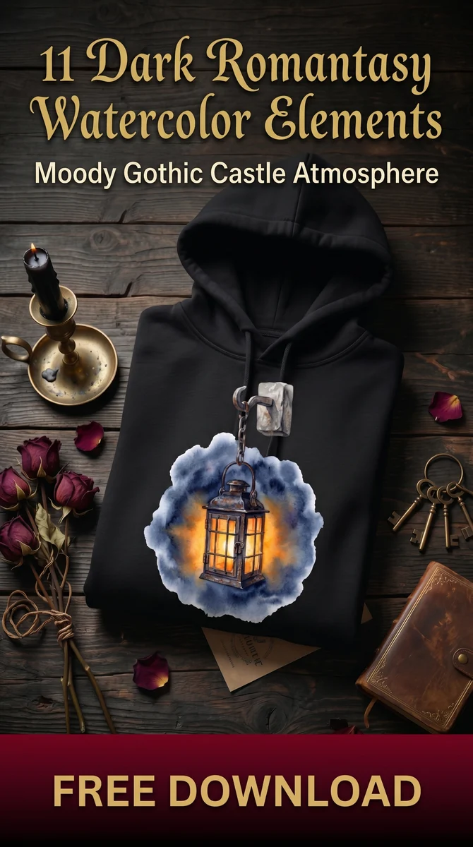 Free Iron Castle Lantern PNG | Glowing Gothic Clipart — Dark Romantasy | Gothic Castle PNGs watercolor clipart