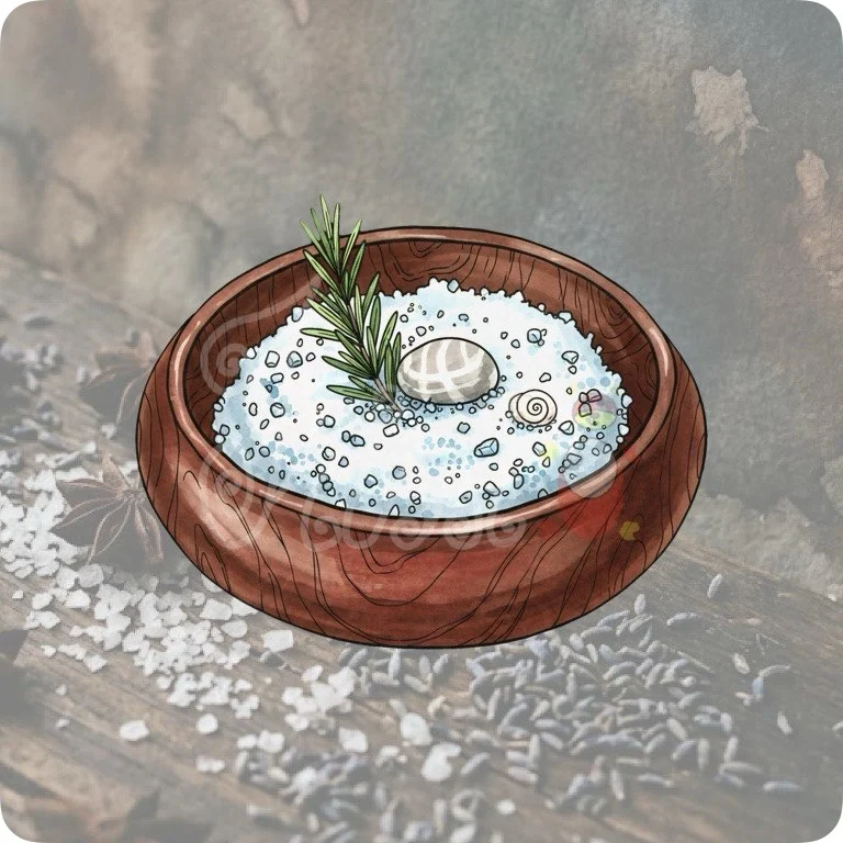Free Sea Salt Ritual Bowl PNG | Protection Spell Clipart — Kitchen Witch Clipart | Green Witch Watercolor PNG watercolor clipart
