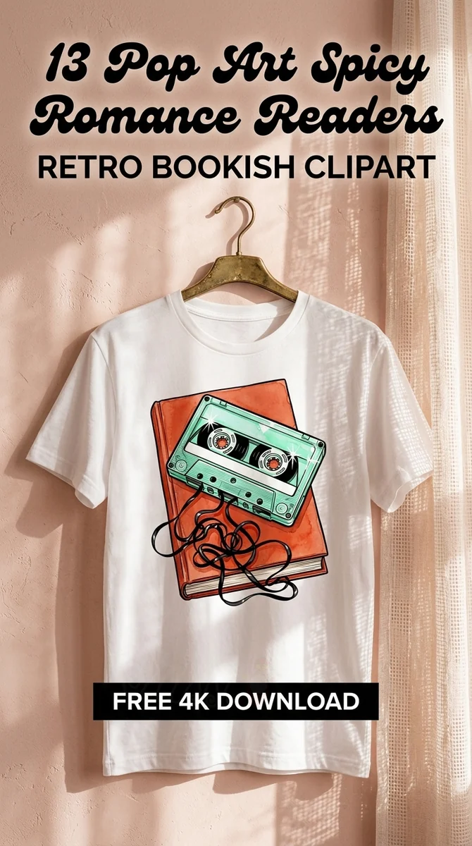 Free Retro Cassette Tape PNG | Vintage Book Pop Art Clipart — Spicy Romance Reader Clipart PNG watercolor clipart