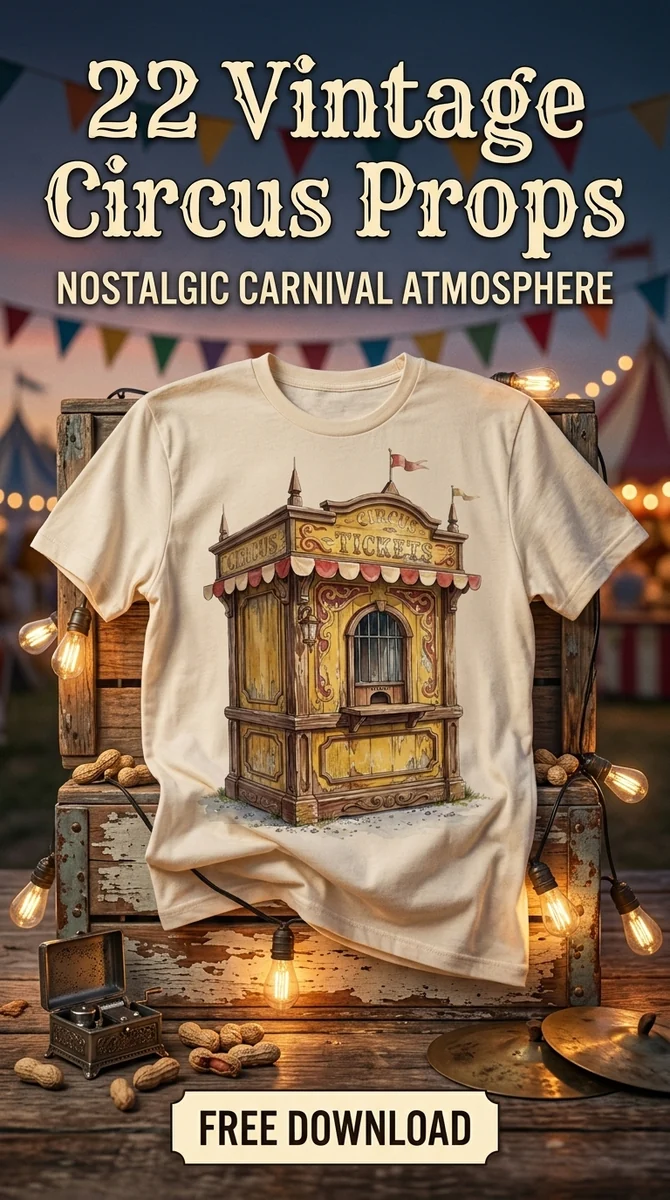 Free Vintage Ticket Booth PNG | Retro Carnival Clipart — Vintage Circus | Dark Carnival Clipart watercolor clipart