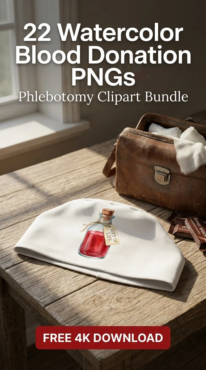 Free Gift of Life Apothecary Bottle PNG | Blood Potion — Watercolor Blood Donation | Medical Clipart watercolor clipart