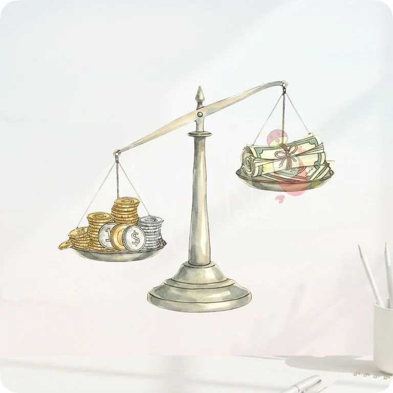 Budget Scale Clipart PNG | Financial Balance Art — Watercolor Budget Planner Clipart watercolor clipart