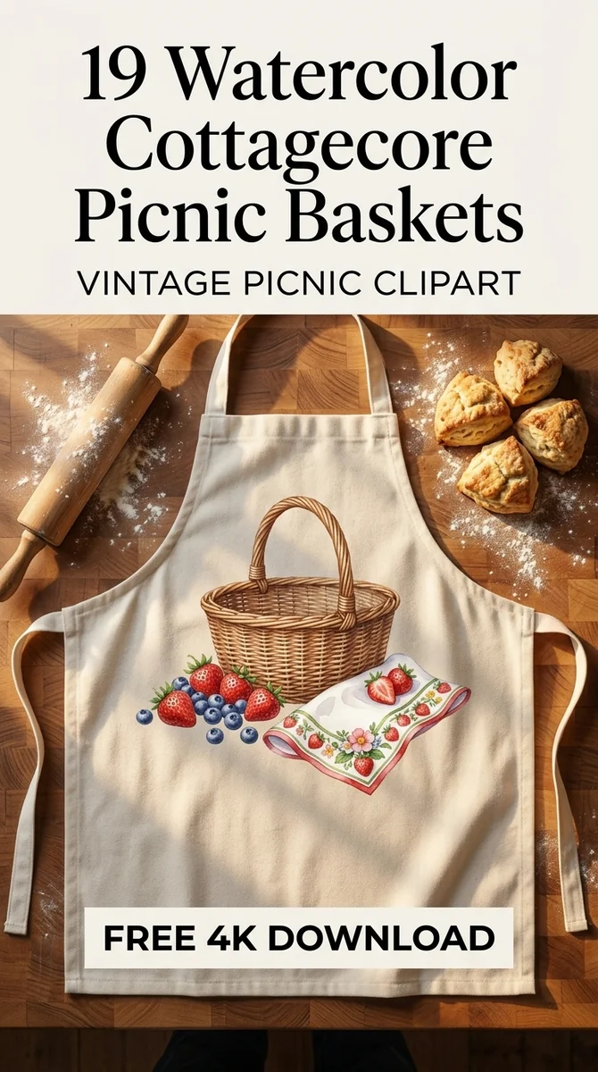 Free Berry Picnic Basket PNG | Strawberry Watercolor Clipart β Cottagecore Picnic | Watercolor Clipart PNG watercolor clipart