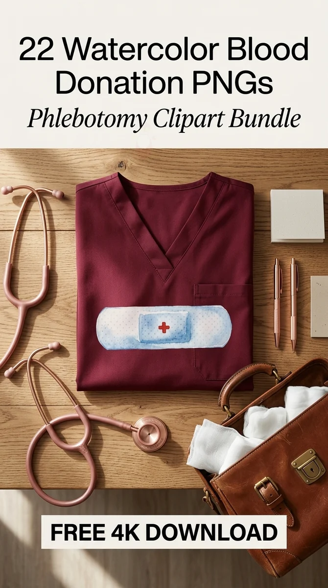 Free Watercolor Adhesive Bandage PNG | First Aid Clipart — Watercolor Blood Donation | Medical Clipart watercolor clipart