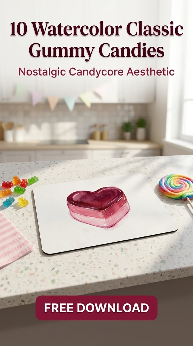 Free Gummy Heart PNG | Valentine Candy Clipart — Candycore Aesthetic | Y2K Gummy Clipart PNG watercolor clipart