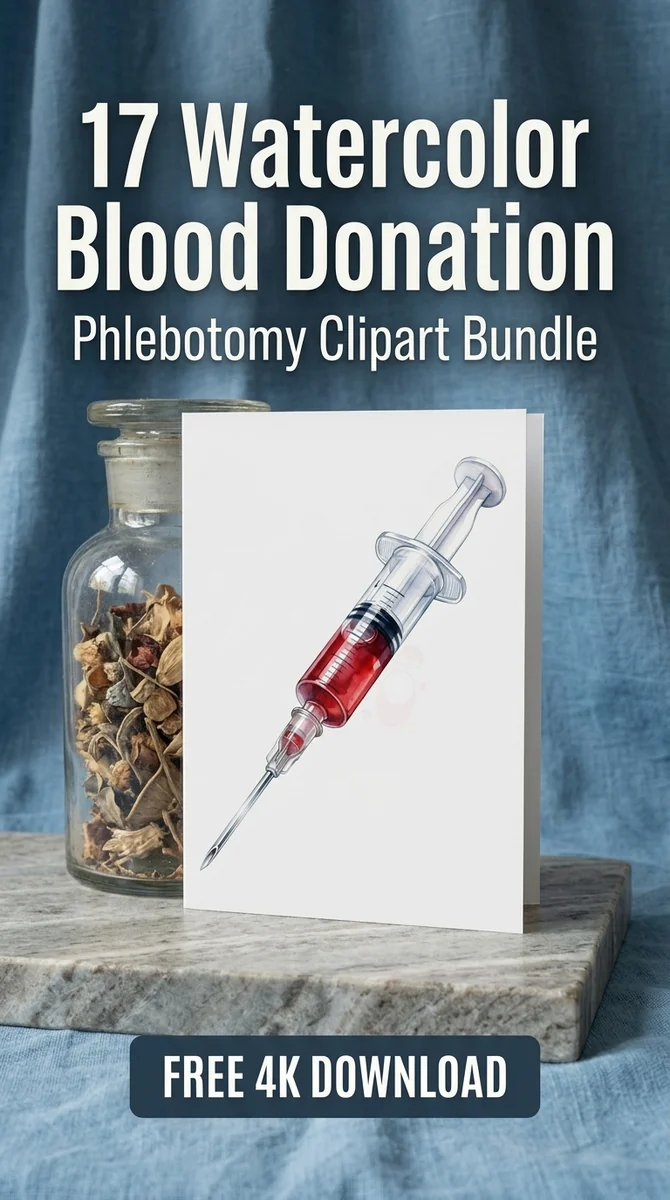 Free Realistic Medical Syringe PNG | Blood Donation Clipart — Watercolor Blood Donation | Medical Clipart watercolor clipart
