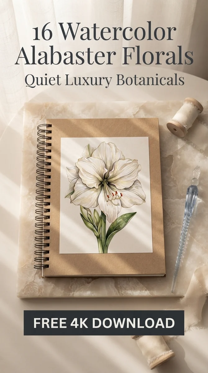 Free Ivory Amaryllis PNG | Elegant White Floral Clipart — Quiet Luxury | White Gold Floral Clipart watercolor clipart