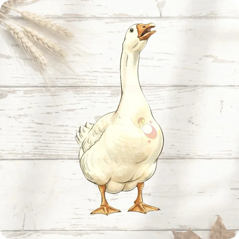 Free Watercolor Rustic Goose PNG | Farmhouse Bird Illustration — Rustic Farm Bird Clipart | Watercolor Turkey Duck watercolor clipart