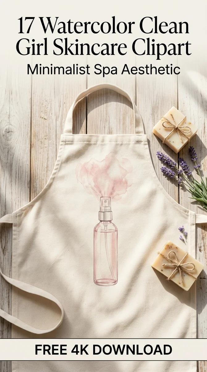 Free Facial Toner Mist PNG | Watercolor Spray Bottle Clipart — Clean Girl Skincare | Spa Aesthetic Clipart PNG watercolor clipart