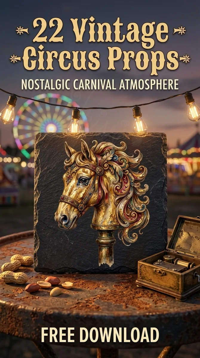 Free Golden Carousel Horse PNG | Vintage Fairground Art — Vintage Circus | Dark Carnival Clipart watercolor clipart