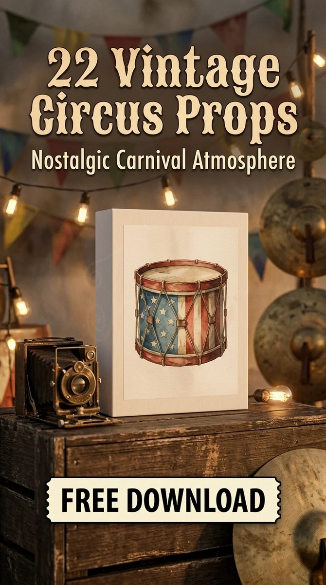 Free Circus Pedestal PNG | Rustic Carnival Stand Clipart — Vintage Circus | Dark Carnival Clipart watercolor clipart
