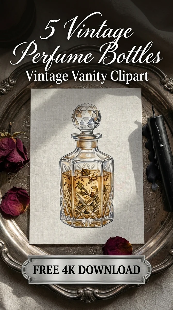 Free Vintage Perfume Compact PNG | Antique Mirror Clipart β Antique Vanity | Vintage Perfume Clipart watercolor clipart