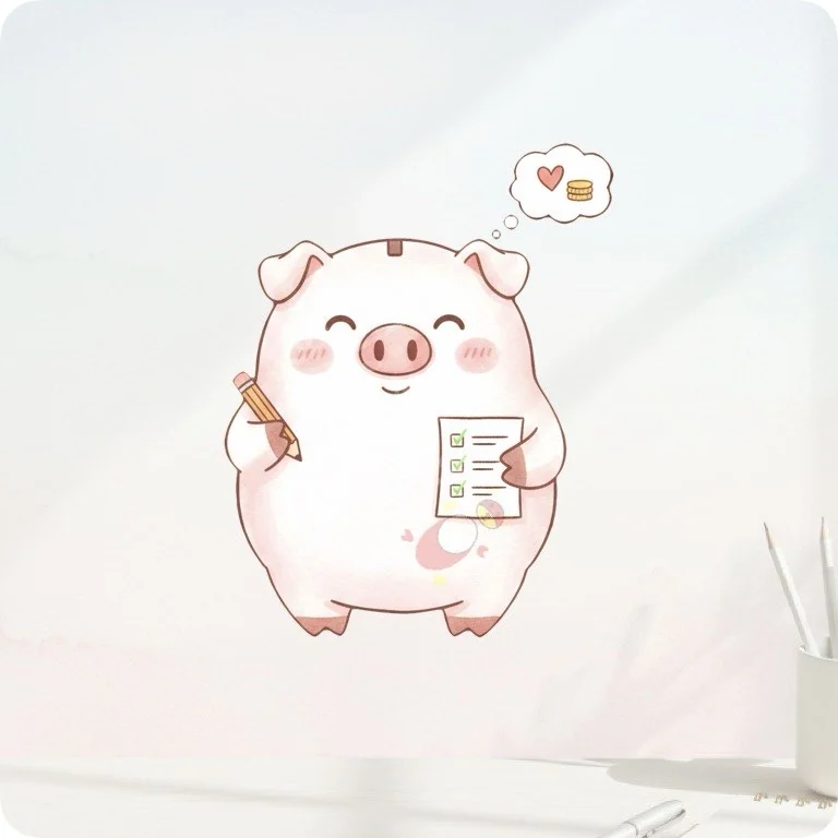 Budgeting Piggy Bank PNG | Savings Goal Clipart — Watercolor Budget Planner Clipart watercolor clipart