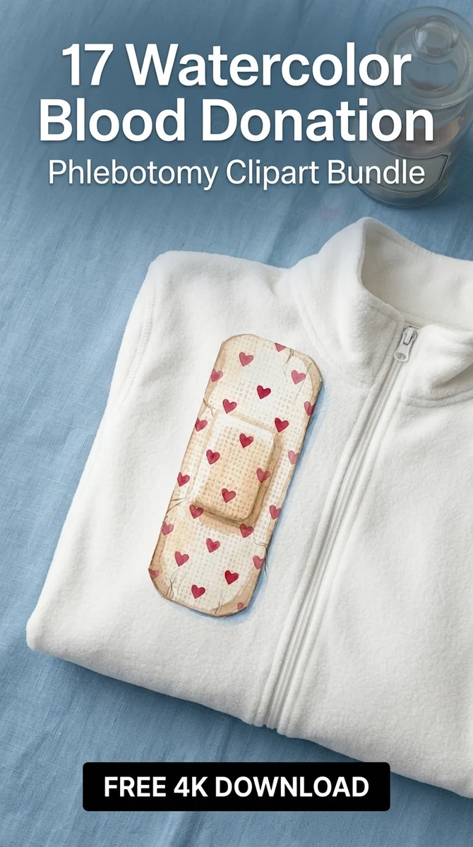 Free Cute Heart Bandage PNG | Watercolor Medical Clipart — Watercolor Blood Donation | Medical Clipart watercolor clipart