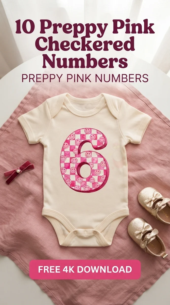 Free Preppy Pink Number 6 PNG | Checkered Birthday Party Graphic — Preppy Pink Checkered Numbers | Y2K Birthday PNG watercolor clipart
