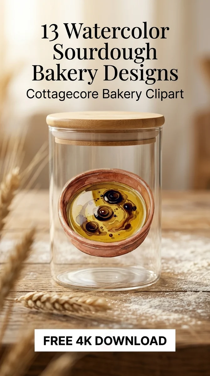 Free Olive Oil Dip Clipart | Sourdough Bread PNG — Sourdough Clipart | Cottagecore Bakery PNG watercolor clipart