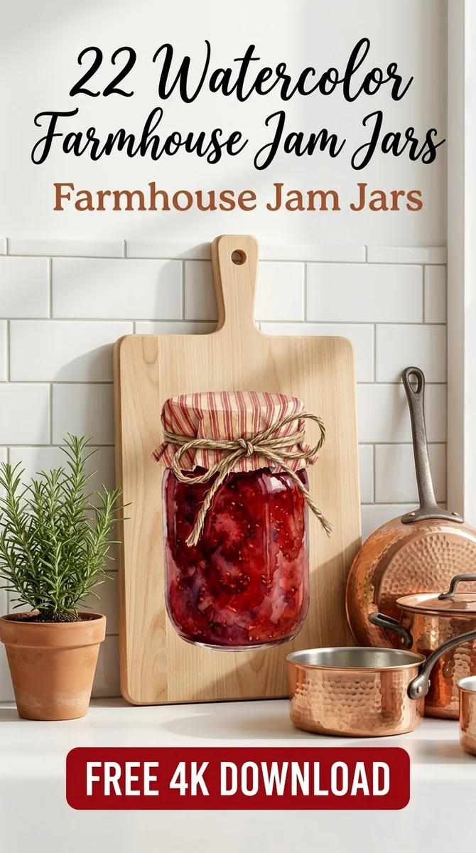 Free Savory Tomato Jam PNG | Mason Jar Clipart β Cottagecore Jam Jar Clipart | Rustic Farmhouse PNG watercolor clipart