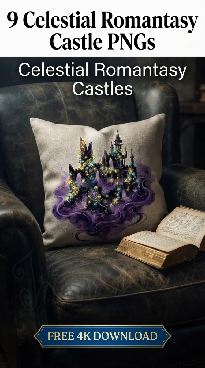 Free Ruined Obsidian Fortress PNG | Dark Fantasy Castle — Celestial Romantasy | Fantasy Castle Clipart watercolor clipart