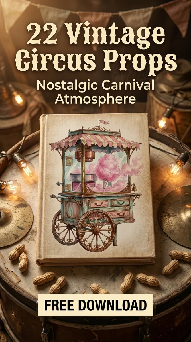 Free Cotton Candy Cart PNG | Retro Fairground Clipart — Vintage Circus | Dark Carnival Clipart watercolor clipart